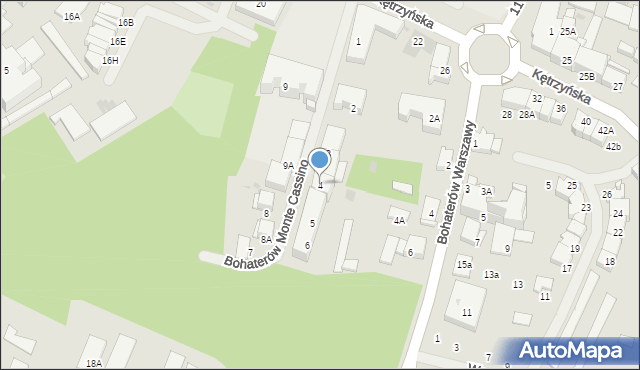 Bartoszyce, Bohaterów Monte Cassino, 4, mapa Bartoszyce