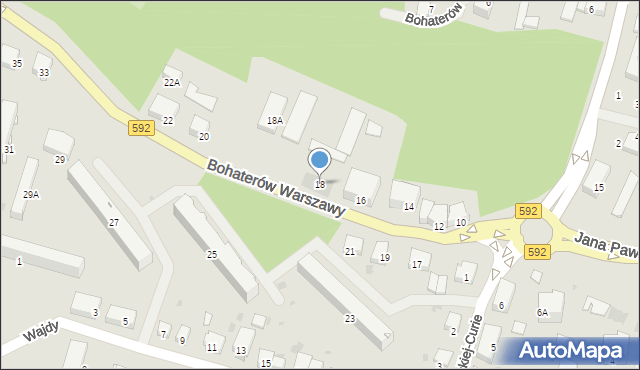 Bartoszyce, Bohaterów Warszawy, 18, mapa Bartoszyce