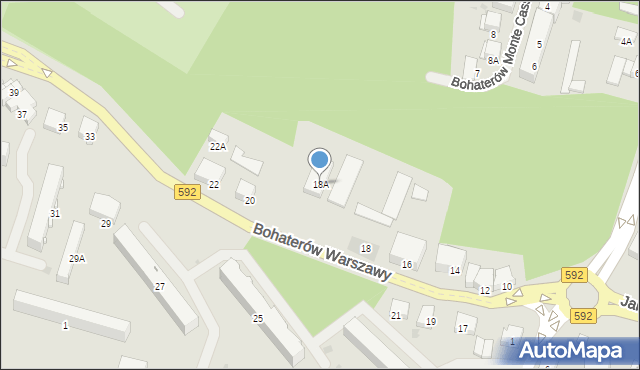 Bartoszyce, Bohaterów Warszawy, 18A, mapa Bartoszyce