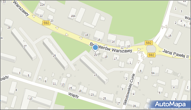 Bartoszyce, Bohaterów Warszawy, 21, mapa Bartoszyce