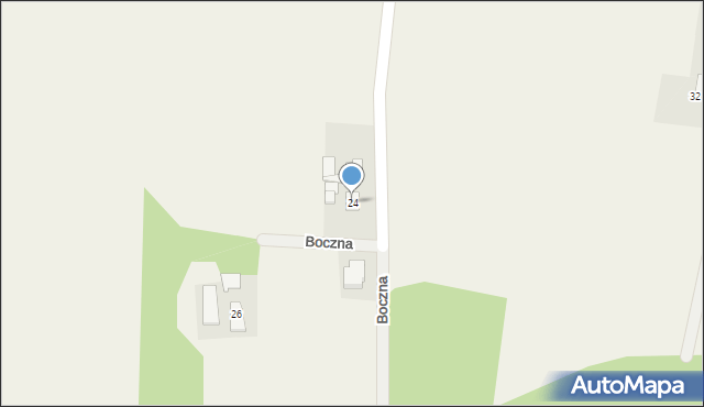 Bażany, Boczna, 24, mapa Bażany