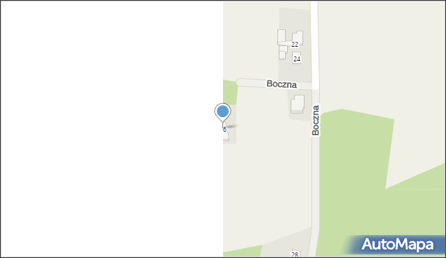 Bażany, Boczna, 26, mapa Bażany