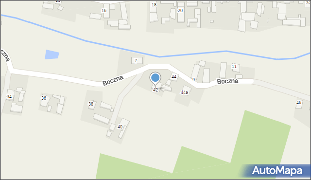 Bażany, Boczna, 42, mapa Bażany