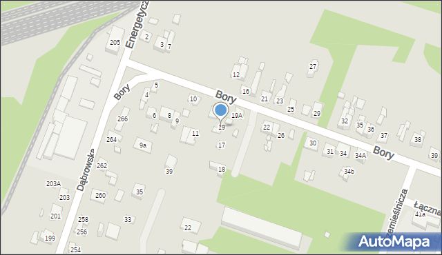 Będzin, Bory, 19, mapa Będzin