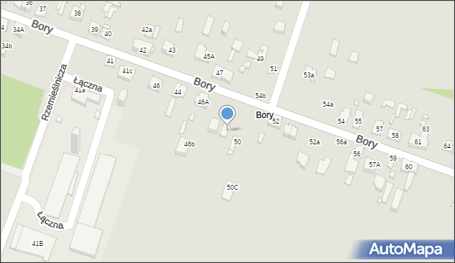 Będzin, Bory, 50A, mapa Będzin