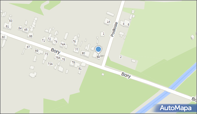 Będzin, Bory, 84, mapa Będzin