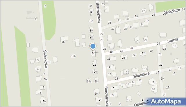 Biała Podlaska, Borowikowa, 24, mapa Białej Podlaskiej