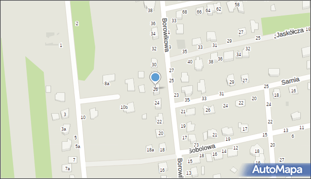 Biała Podlaska, Borowikowa, 26, mapa Białej Podlaskiej