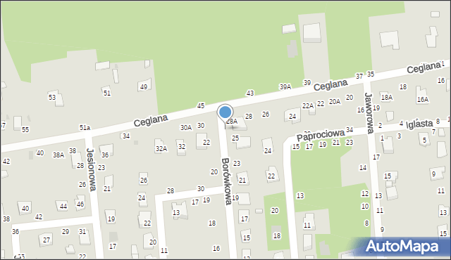 Biała Podlaska, Borówkowa, 27, mapa Białej Podlaskiej