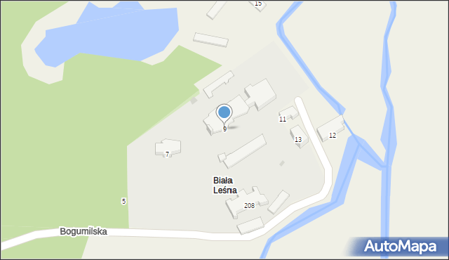 Biała Wielka, Bogumilska, 9, mapa Biała Wielka