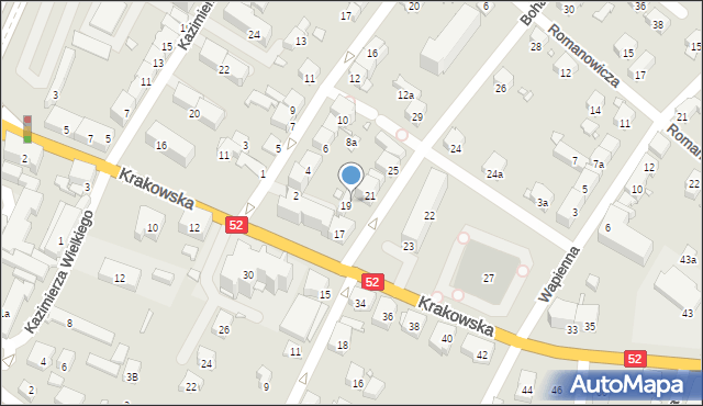 Bielsko-Biała, Bohaterów Westerplatte, 19a, mapa Bielsko-Białej