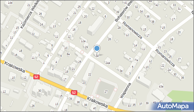 Bielsko-Biała, Bohaterów Westerplatte, 24, mapa Bielsko-Białej