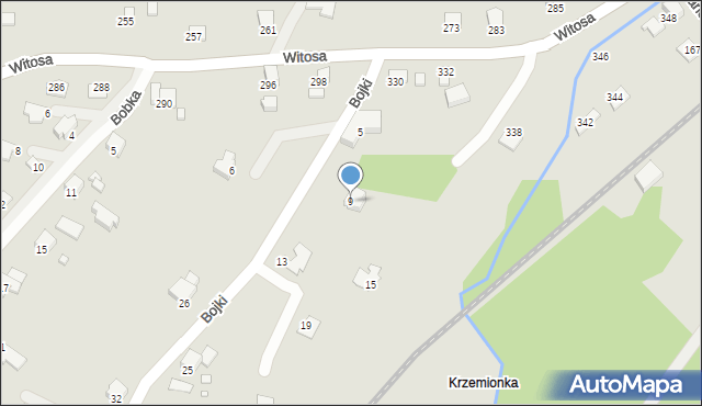 Bielsko-Biała, Bojki Jakuba, 9, mapa Bielsko-Białej