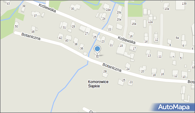 Bielsko-Biała, Botaniczna, 32, mapa Bielsko-Białej