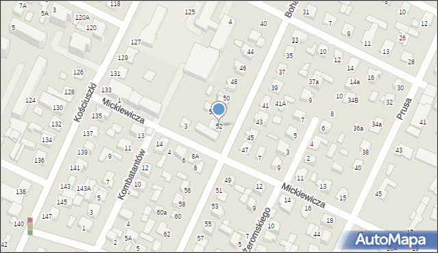 Biłgoraj, Bohaterów Monte Cassino, 52, mapa Biłgoraj