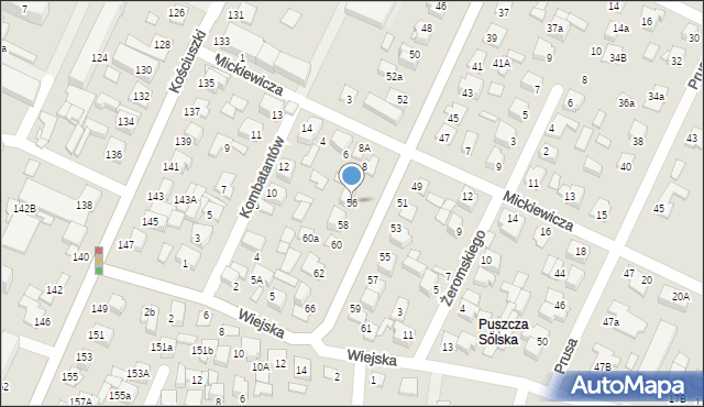 Biłgoraj, Bohaterów Monte Cassino, 56, mapa Biłgoraj