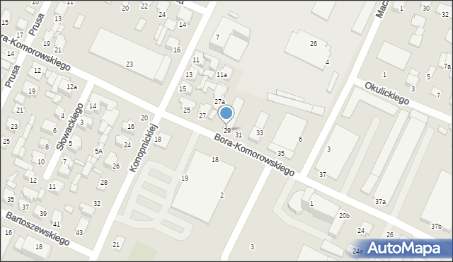 Biłgoraj, Bora-Komorowskiego Tadeusza, gen., 29, mapa Biłgoraj