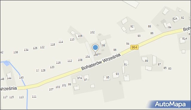 Biskupice Radłowskie, Bohaterów Września, 100, mapa Biskupice Radłowskie