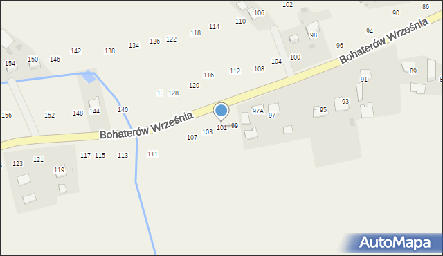 Biskupice Radłowskie, Bohaterów Września, 101, mapa Biskupice Radłowskie