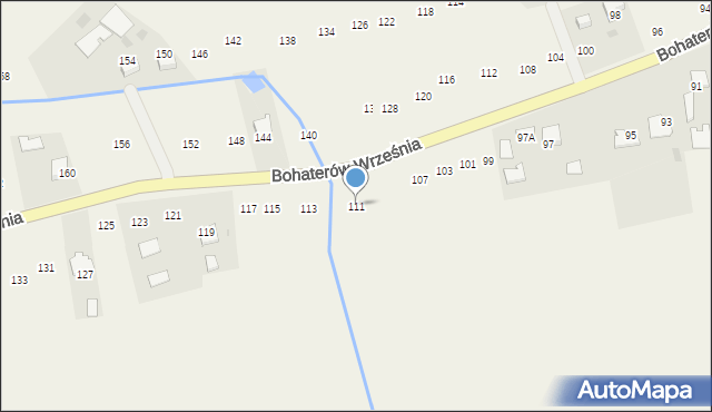 Biskupice Radłowskie, Bohaterów Września, 111, mapa Biskupice Radłowskie