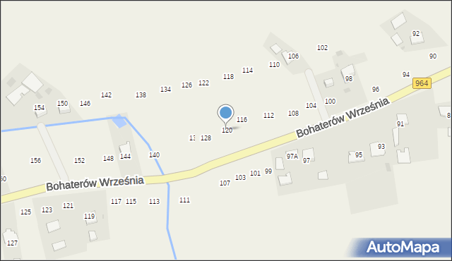 Biskupice Radłowskie, Bohaterów Września, 120, mapa Biskupice Radłowskie