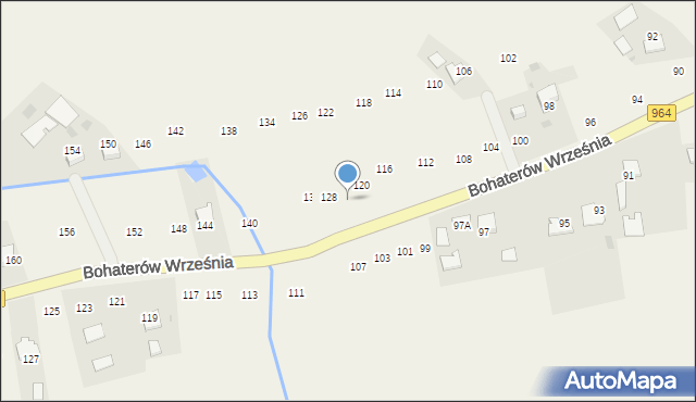 Biskupice Radłowskie, Bohaterów Września, 124, mapa Biskupice Radłowskie