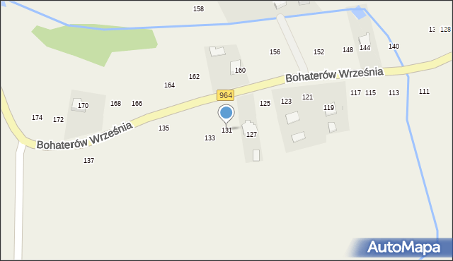 Biskupice Radłowskie, Bohaterów Września, 131, mapa Biskupice Radłowskie