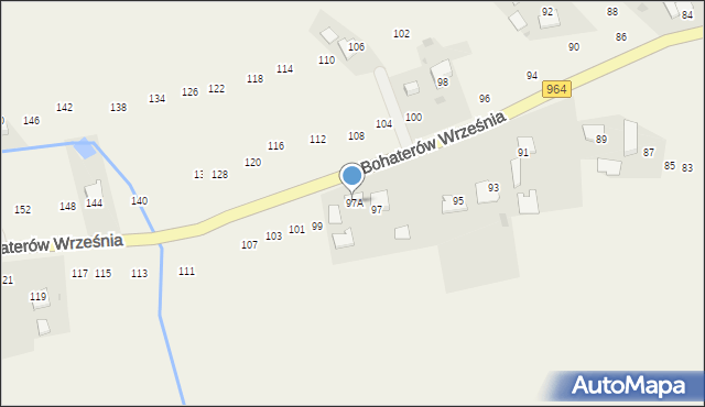 Biskupice Radłowskie, Bohaterów Września, 97A, mapa Biskupice Radłowskie