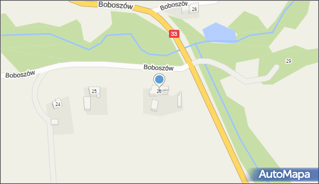 Boboszów, Boboszów, 26, mapa Boboszów