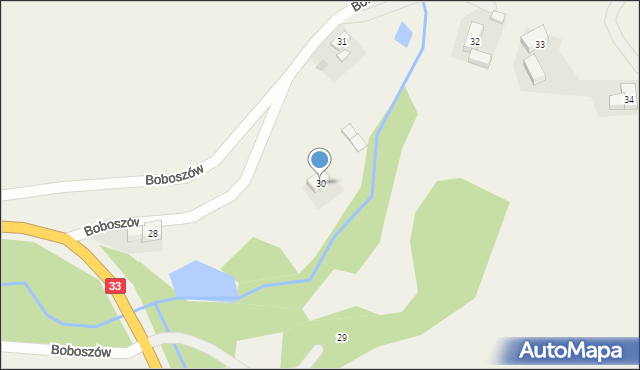 Boboszów, Boboszów, 30, mapa Boboszów