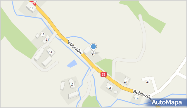 Boboszów, Boboszów, 47, mapa Boboszów