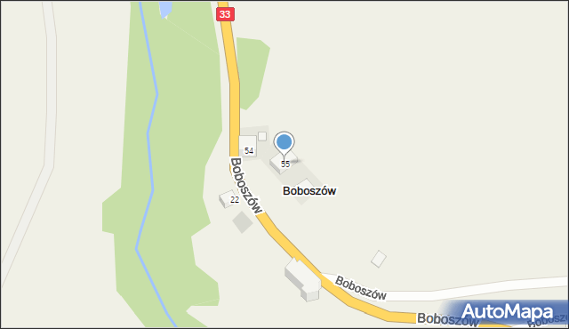 Boboszów, Boboszów, 55, mapa Boboszów