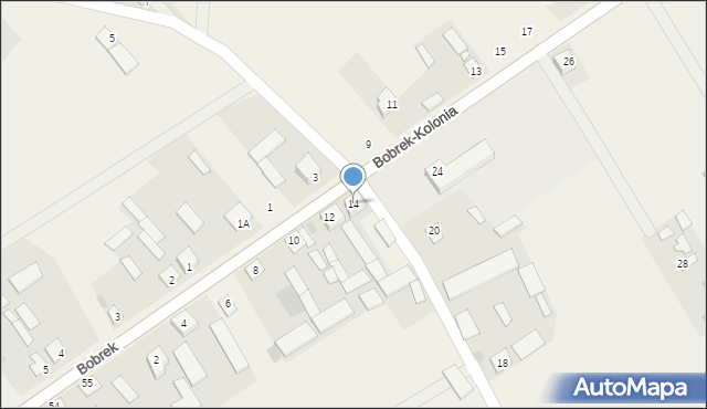 Bobrek-Kolonia, Bobrek-Kolonia, 14, mapa Bobrek-Kolonia