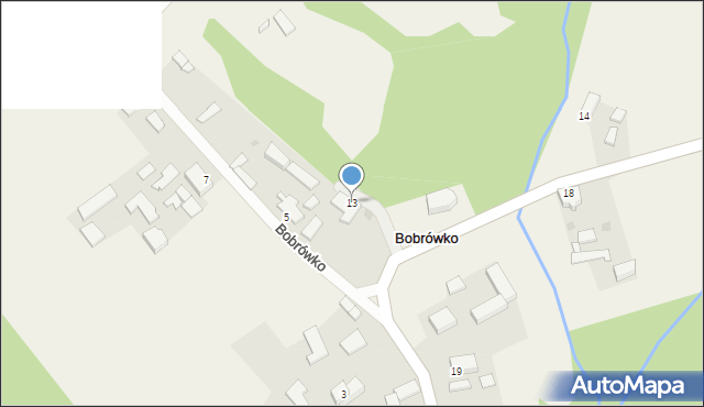 Bobrówko, Bobrówko, 13, mapa Bobrówko