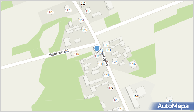 Bobrowniki, Bobrowniki, 119, mapa Bobrowniki