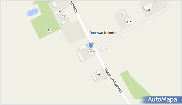 Bobrowo-Kolonia, Bobrowo-Kolonia, 11, mapa Bobrowo-Kolonia