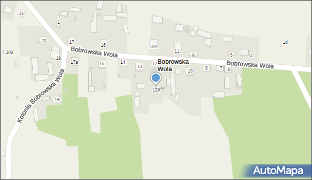 Bobrowska Wola, Bobrowska Wola, 12A, mapa Bobrowska Wola