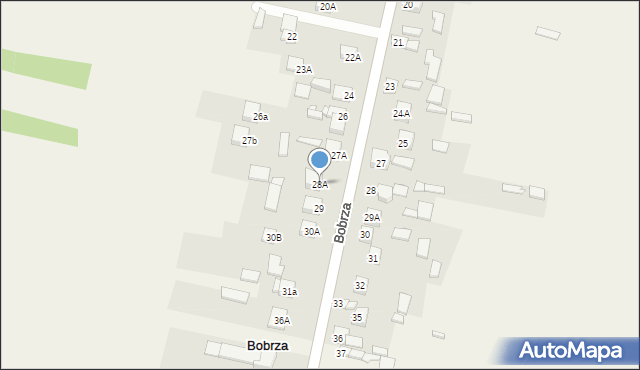 Bobrza, Bobrza, 28A, mapa Bobrza