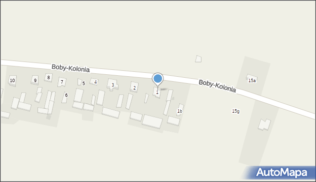 Boby-Kolonia, Boby-Kolonia, 1a, mapa Boby-Kolonia