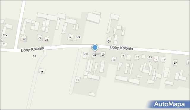 Boby-Kolonia, Boby-Kolonia, 21, mapa Boby-Kolonia