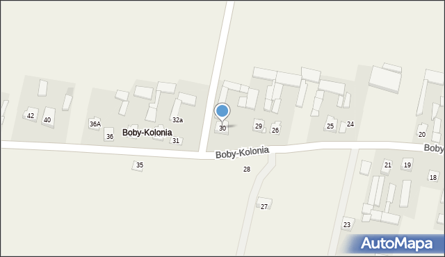 Boby-Kolonia, Boby-Kolonia, 30, mapa Boby-Kolonia