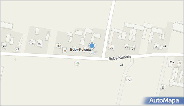Boby-Kolonia, Boby-Kolonia, 31, mapa Boby-Kolonia