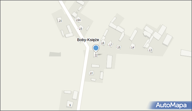 Boby-Księże, Boby-Księże, 11, mapa Boby-Księże