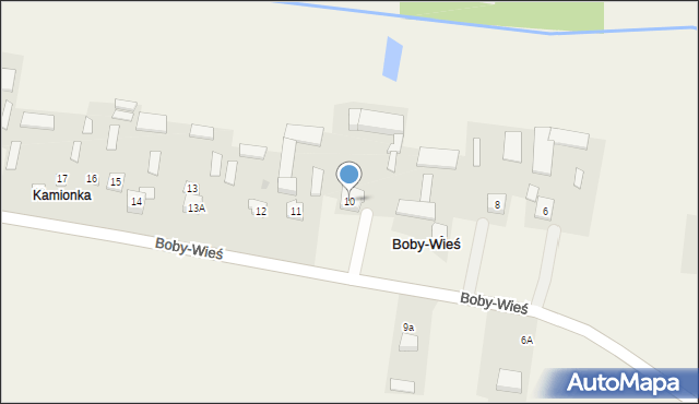 Boby-Wieś, Boby-Wieś, 10, mapa Boby-Wieś