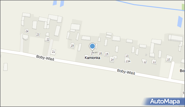 Boby-Wieś, Boby-Wieś, 17, mapa Boby-Wieś