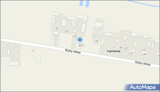 Boby-Wieś, Boby-Wieś, 21, mapa Boby-Wieś