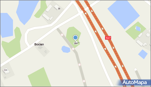 Bocian, Bocian, 39A, mapa Bocian