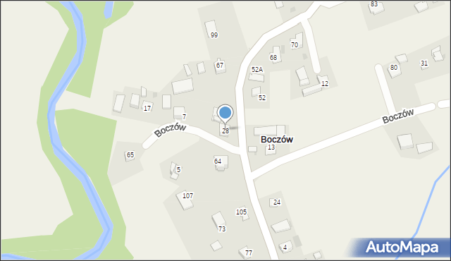 Boczów, Boczów, 28, mapa Boczów