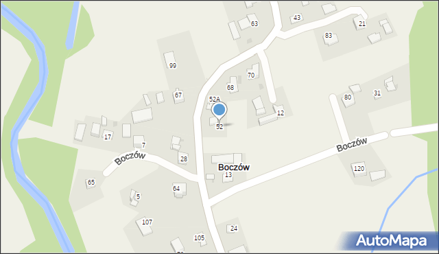 Boczów, Boczów, 52, mapa Boczów