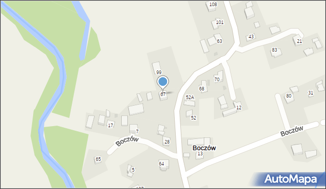 Boczów, Boczów, 67, mapa Boczów